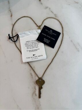The Giving Keys Brass Key Necklace - Gold Tone